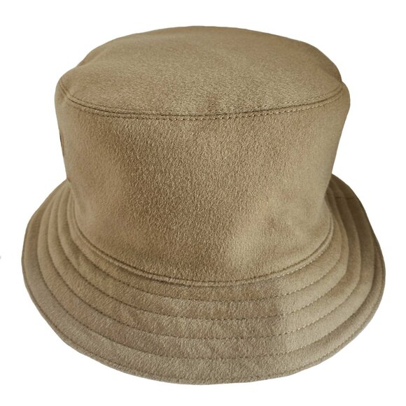 HERMES BEIGE HARPER H SELLIER CASHMERE BUCKET HAT (56) - Picture 3 of 12